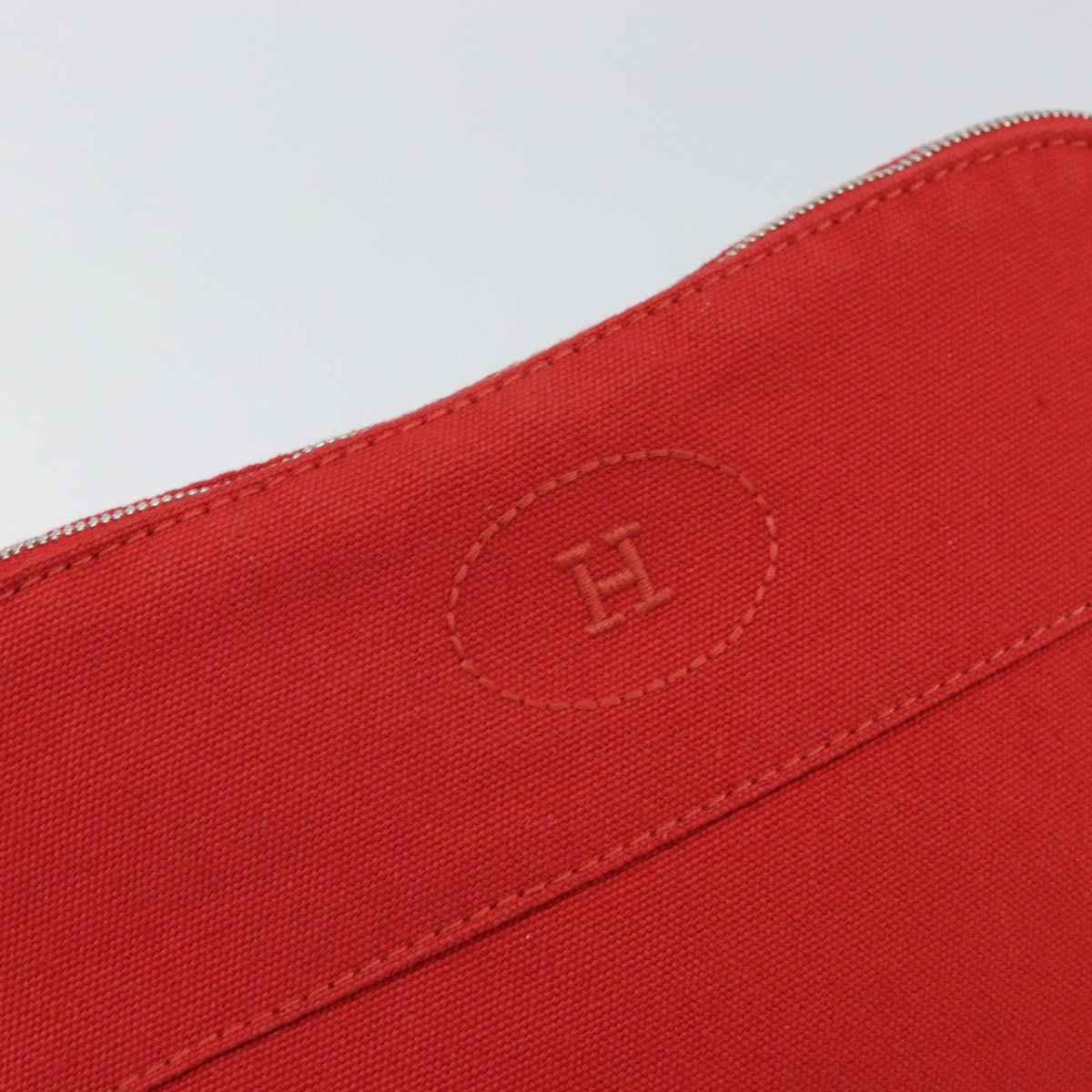HERMES Bolide MM Pouch Canvas Red Auth 164531