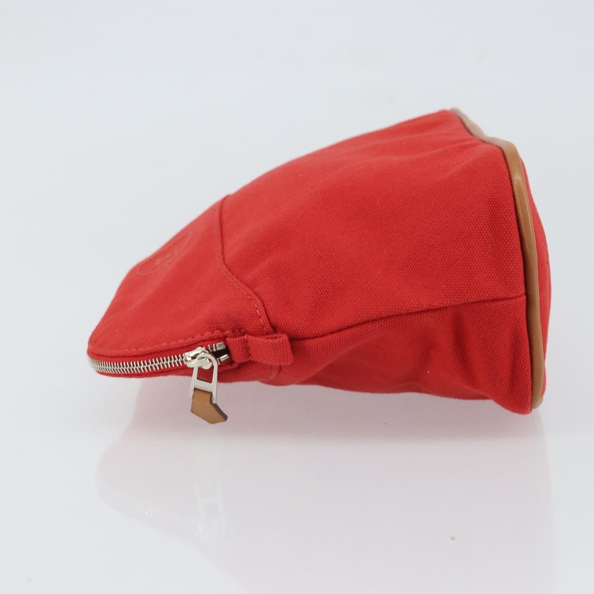 HERMES Bolide MM Pouch Canvas Red Auth 164531