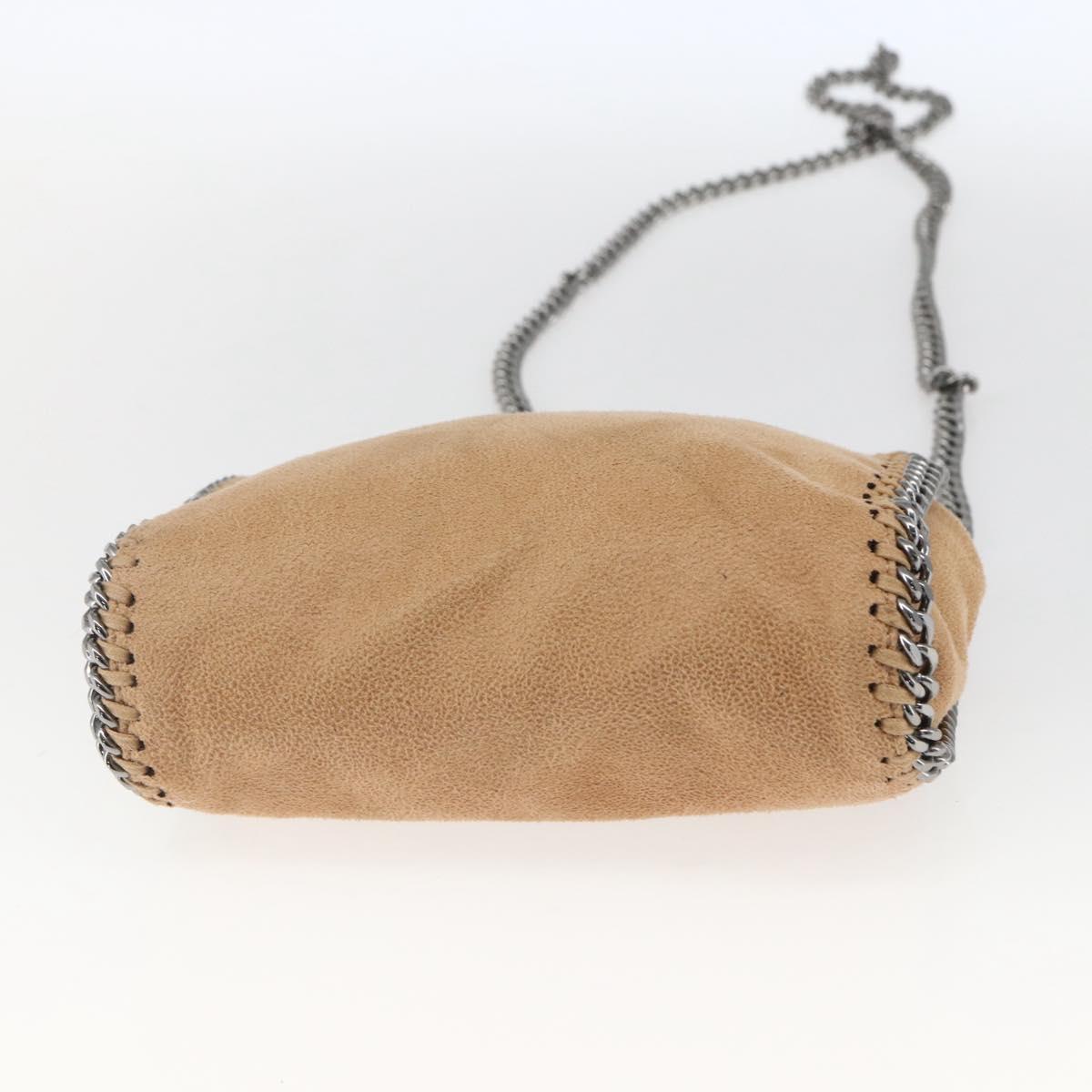 Stella MacCartney Chain Falabella Bag Polyester Beige Silver 371223 Auth 164532