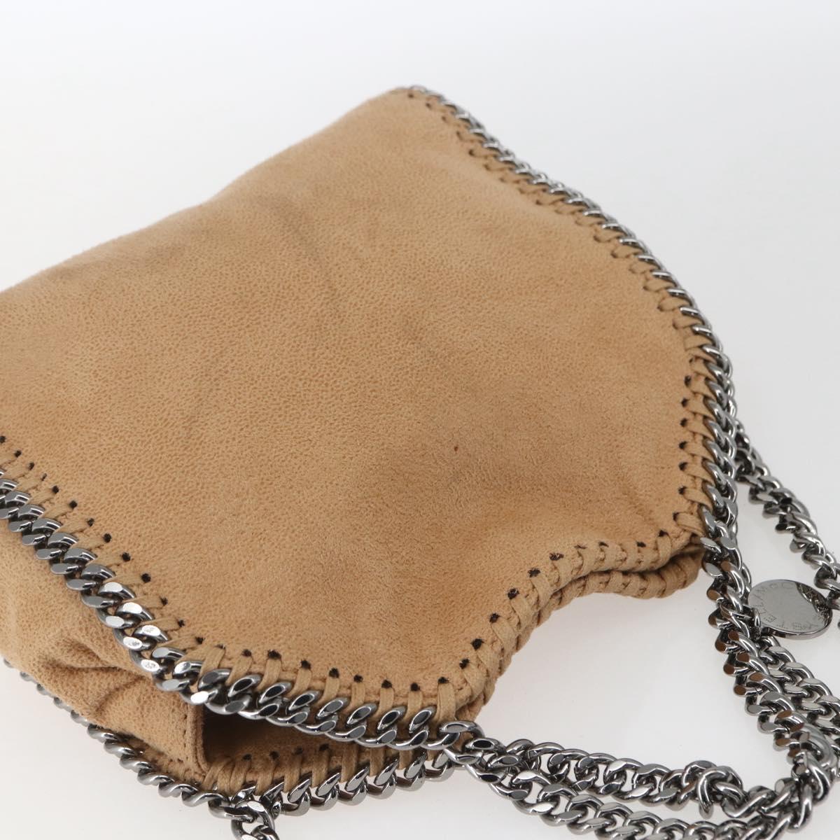 Stella MacCartney Chain Falabella Bag Polyester Beige Silver 371223 Auth 164532
