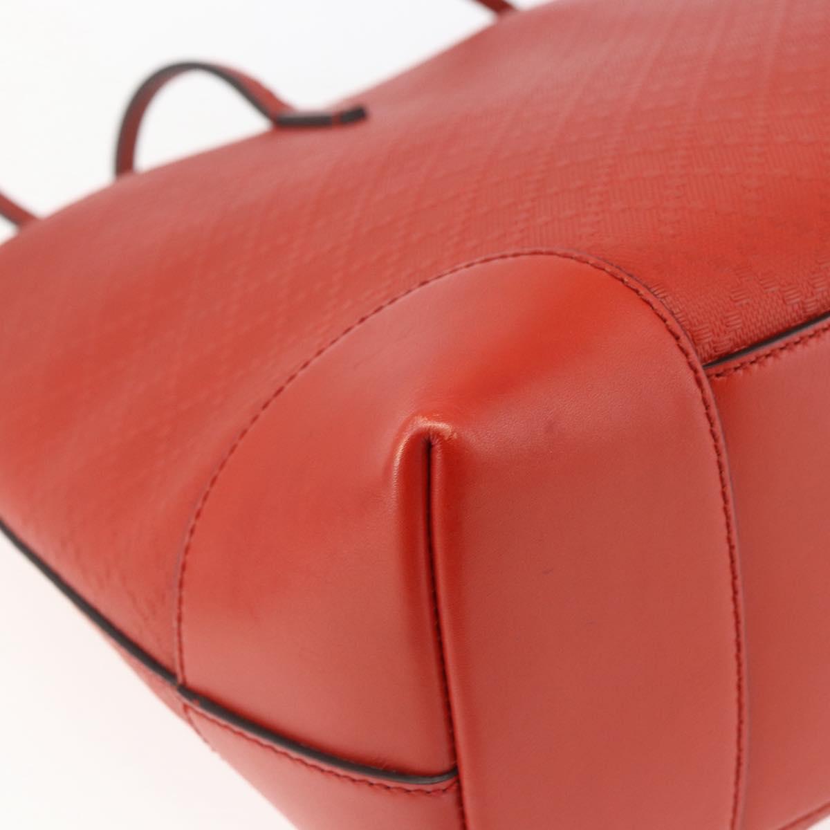 GUCCI Diamante Tote Bag Leather Red Gold 353397 Auth 164533