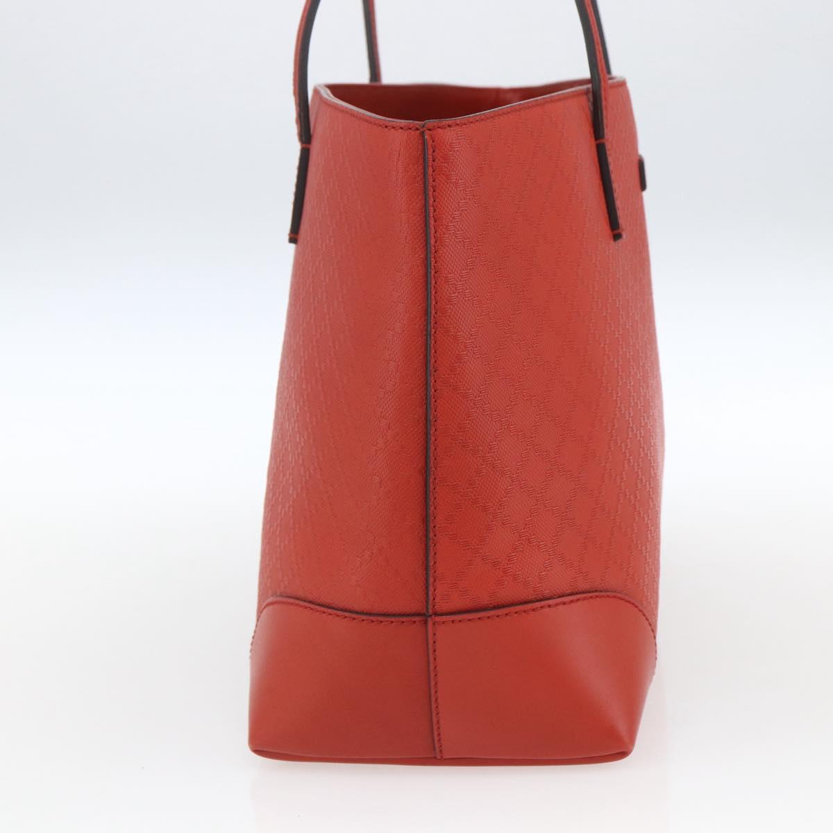 GUCCI Diamante Tote Bag Leather Red Gold 353397 Auth 164533