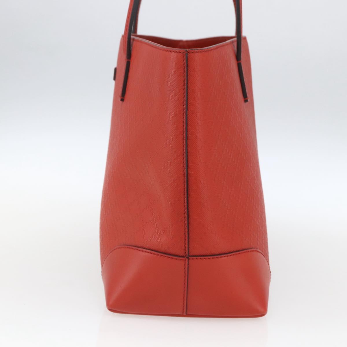 GUCCI Diamante Tote Bag Leather Red Gold 353397 Auth 164533