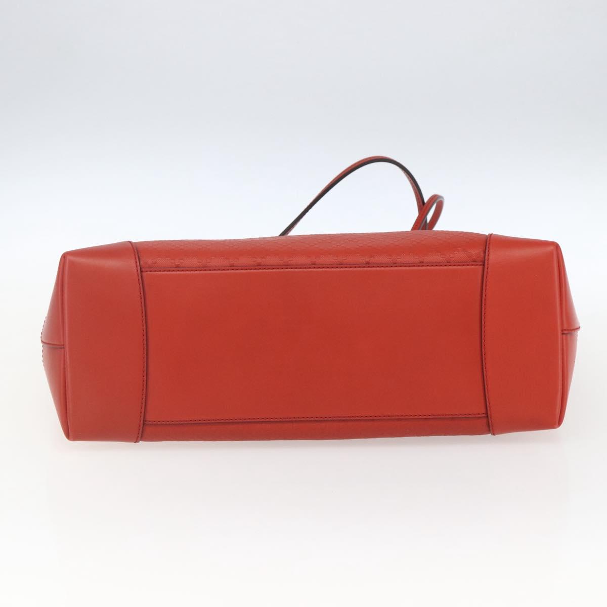GUCCI Diamante Tote Bag Leather Red Gold 353397 Auth 164533