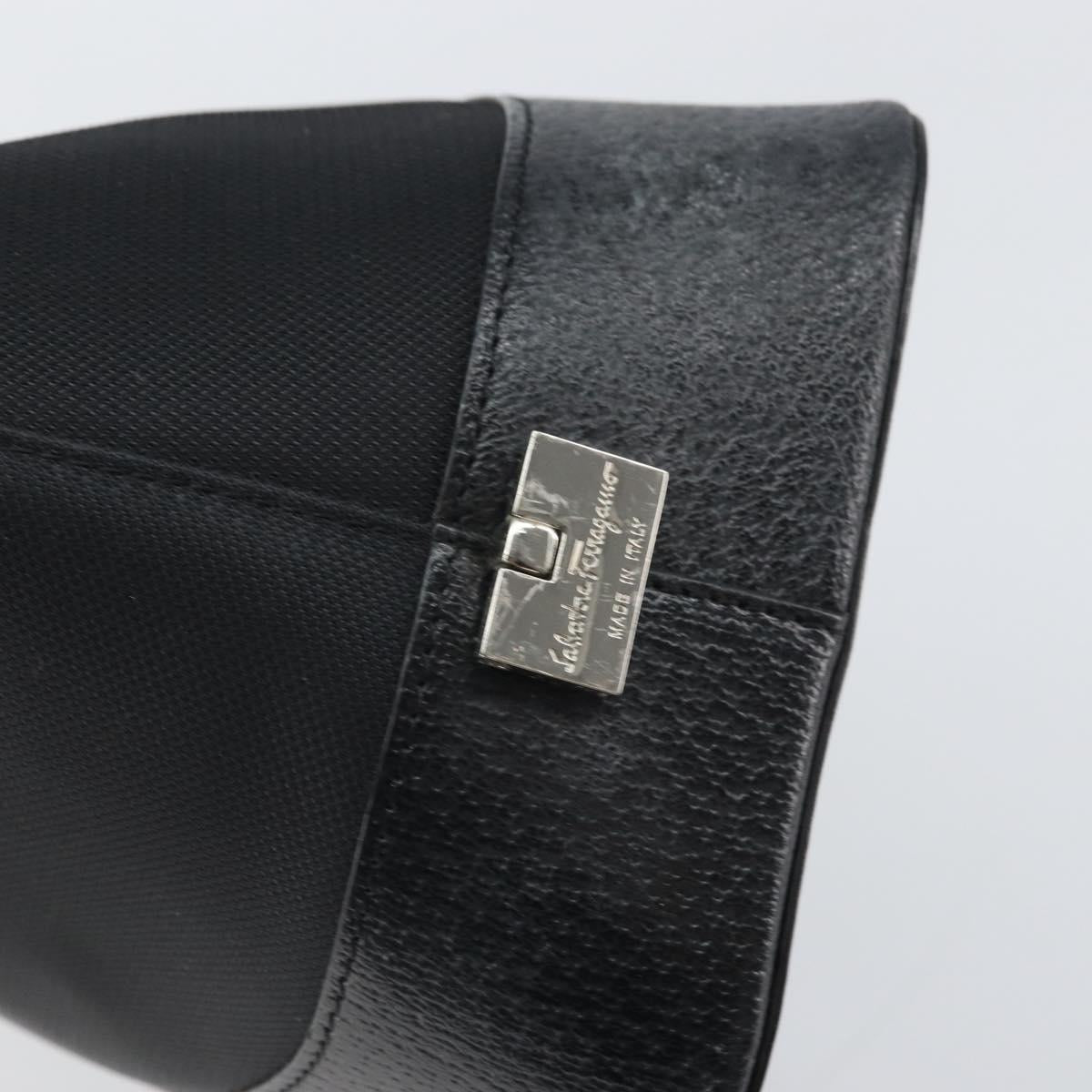 FENDI Zucca Canvas Tote Bag Black Brown Auth 164534