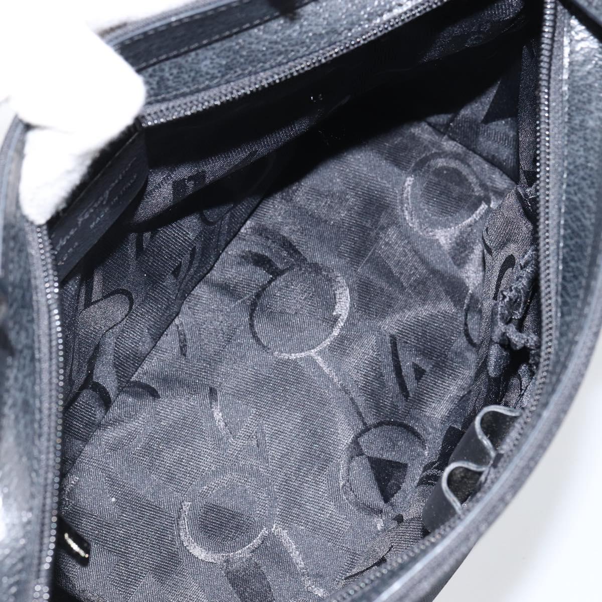FENDI Zucca Canvas Tote Bag Black Brown Auth 164534