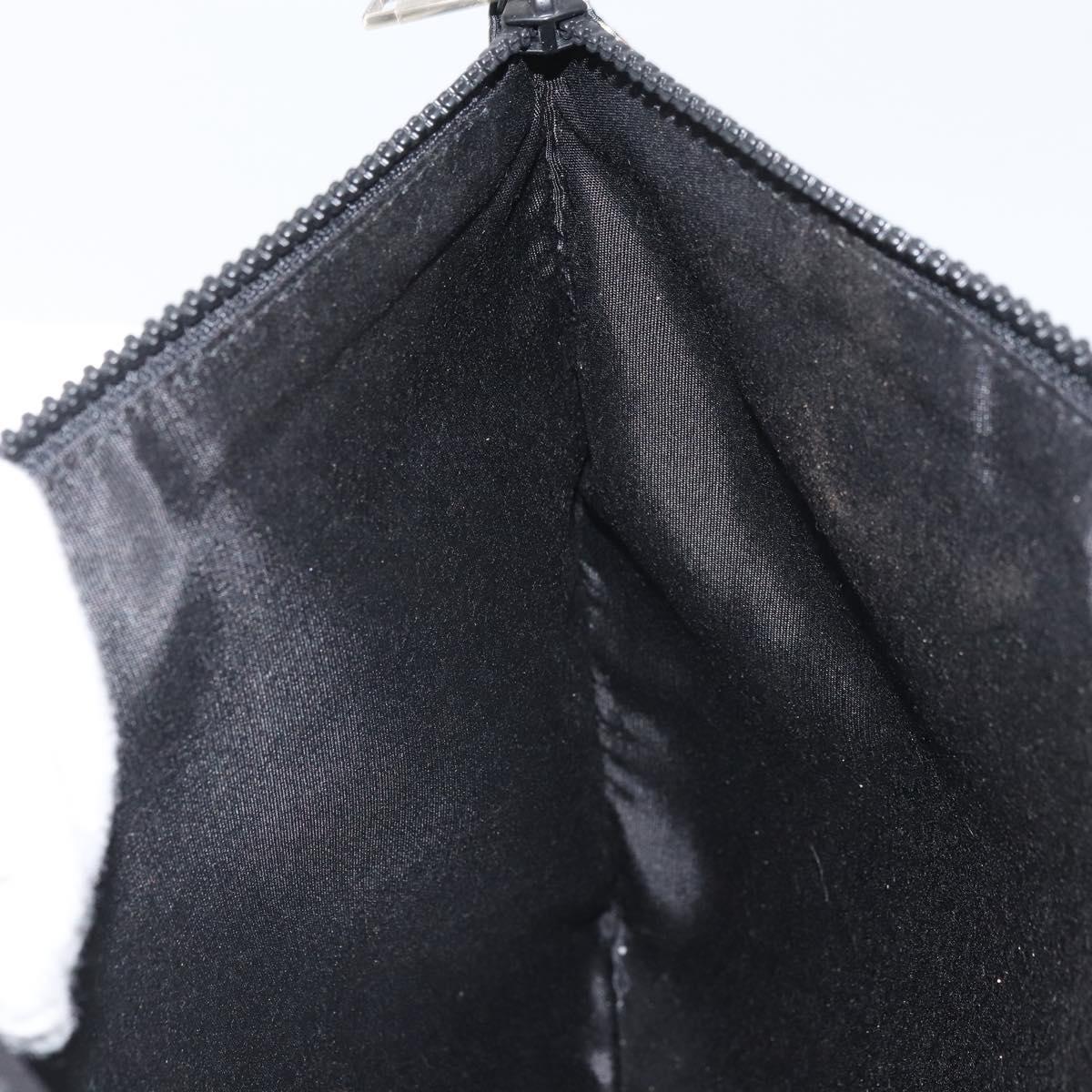 Christian Dior Clutch Bag Nylon Black Silver Auth 164536