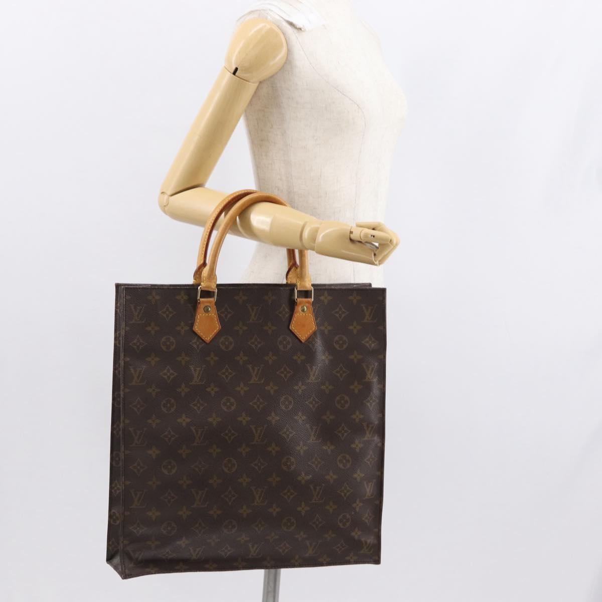 LOUIS VUITTON Monogram Sac Plat Hand Bag M51140 LV Auth 164562