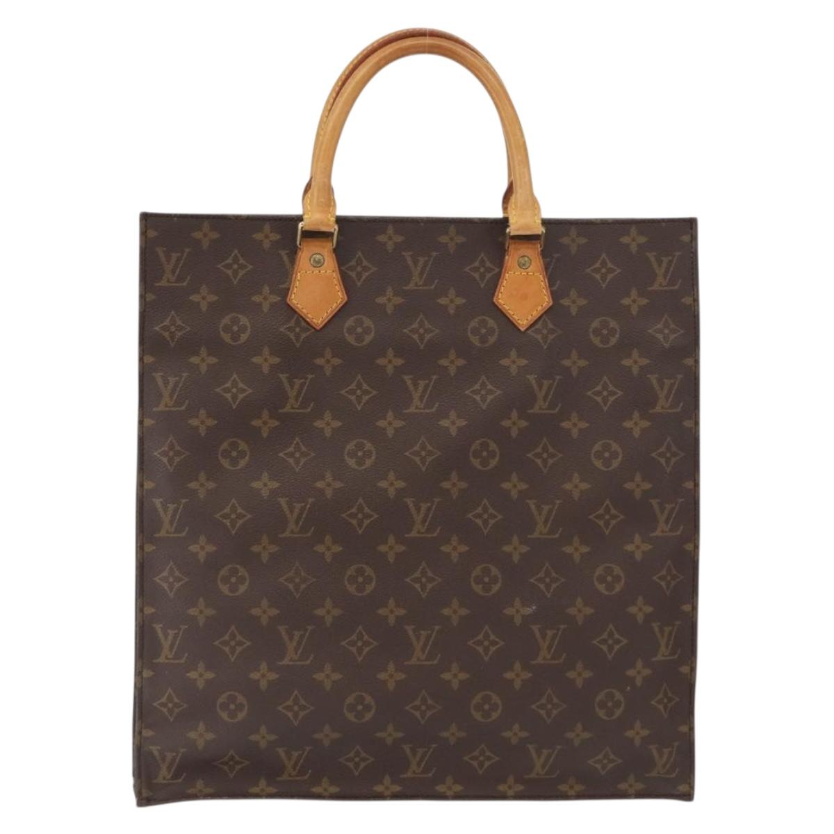 LOUIS VUITTON Monogram Sac Plat Hand Bag M51140 LV Auth 164562