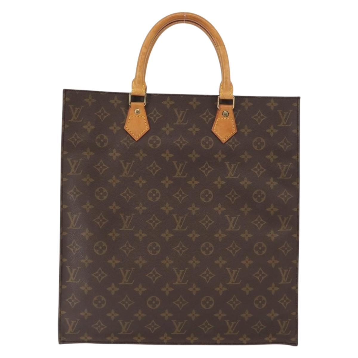 LOUIS VUITTON Monogram Sac Plat Hand Bag M51140 LV Auth 164562