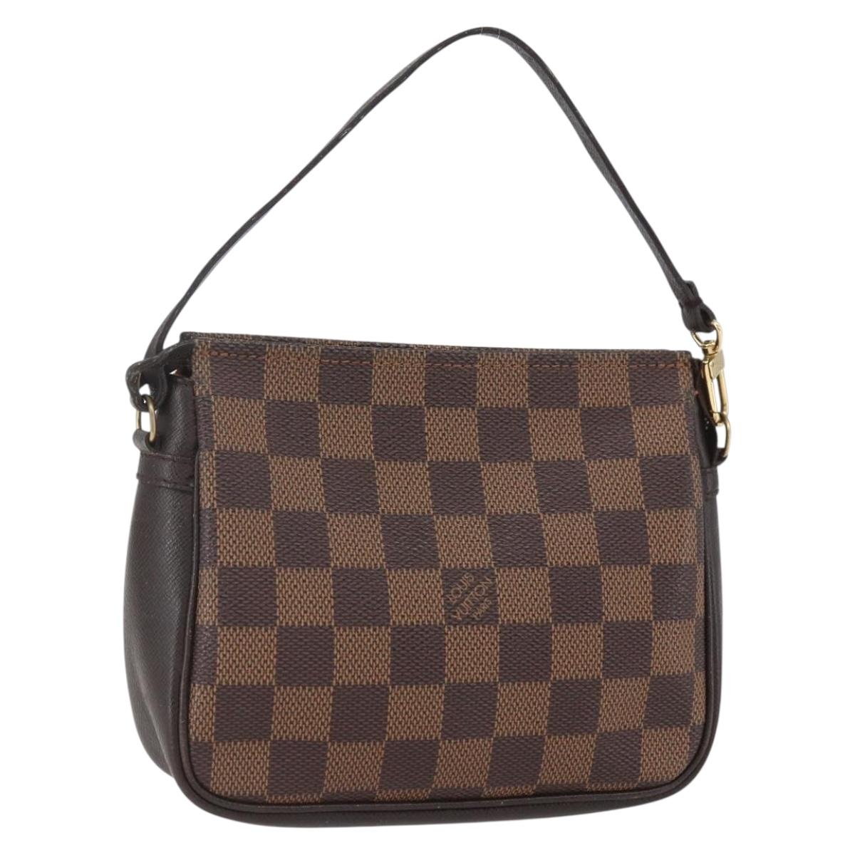 LOUIS VUITTON Damier Ebene Trousse makeup Pouch N51982 LV Auth 164571