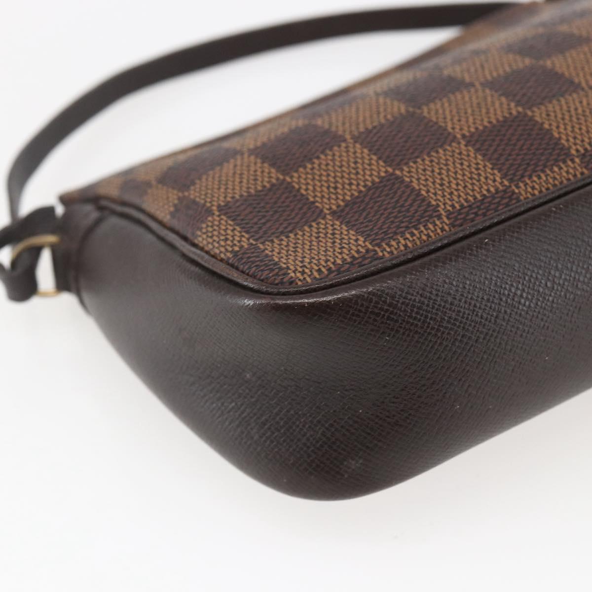 LOUIS VUITTON Damier Ebene Trousse makeup Pouch N51982 LV Auth 164571