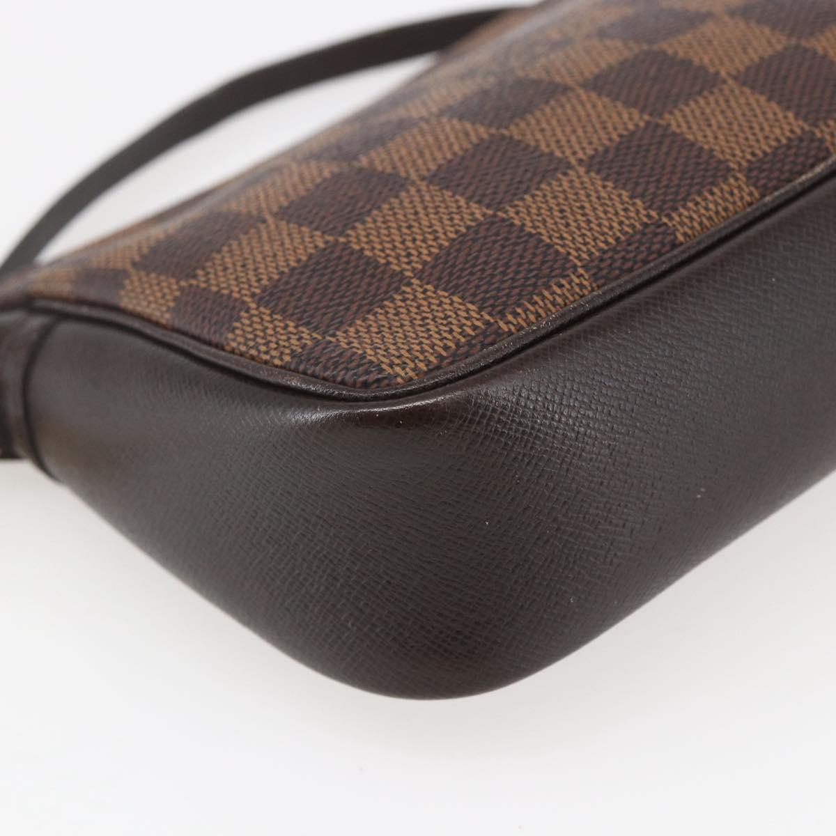 LOUIS VUITTON Damier Ebene Trousse makeup Pouch N51982 LV Auth 164571
