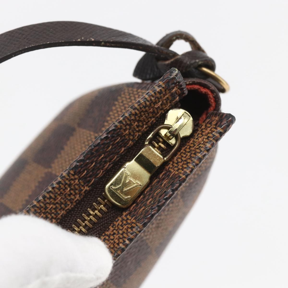 LOUIS VUITTON Damier Ebene Trousse makeup Pouch N51982 LV Auth 164571