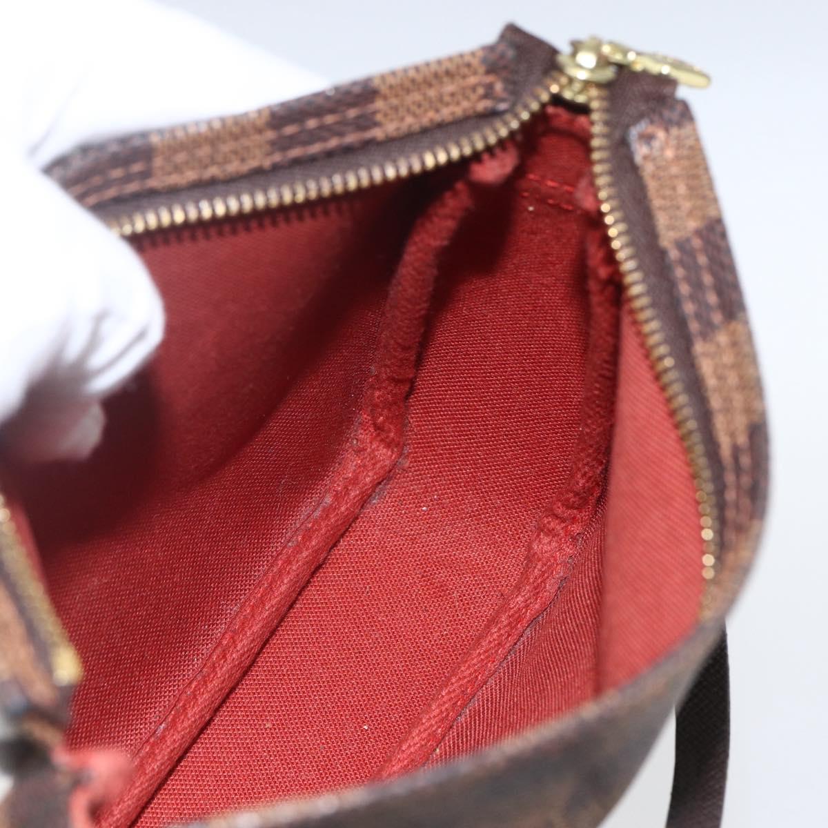 LOUIS VUITTON Damier Ebene Trousse makeup Pouch N51982 LV Auth 164571