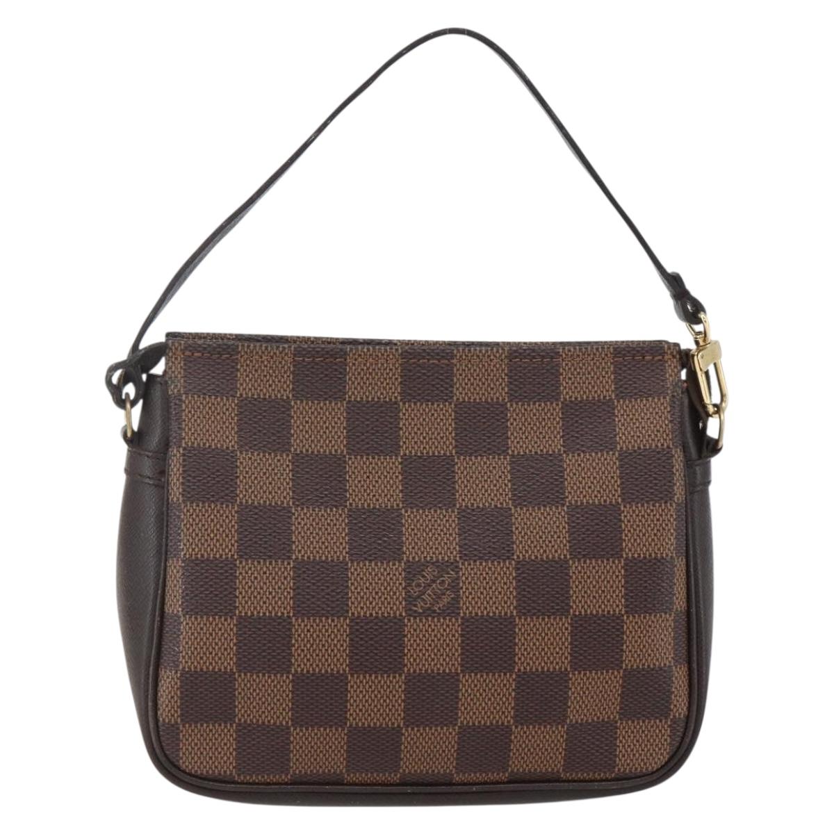 LOUIS VUITTON Damier Ebene Trousse makeup Pouch N51982 LV Auth 164571