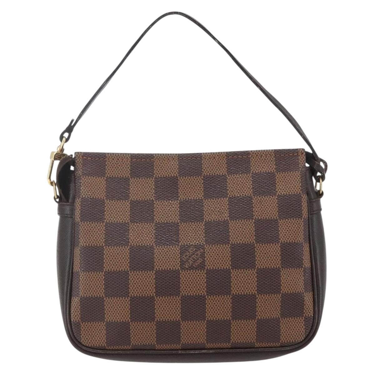 LOUIS VUITTON Damier Ebene Trousse makeup Pouch N51982 LV Auth 164571