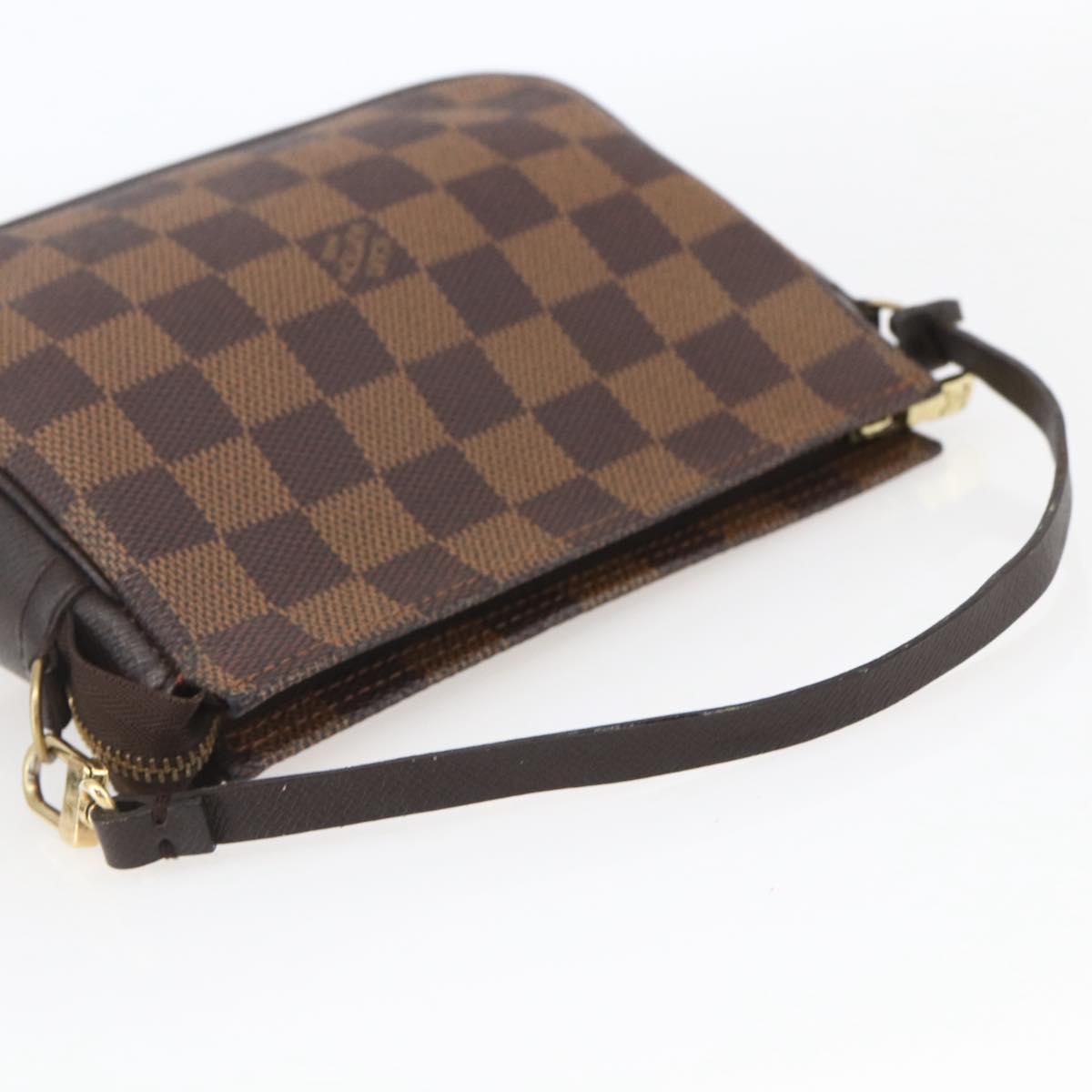 LOUIS VUITTON Damier Ebene Trousse makeup Pouch N51982 LV Auth 164571