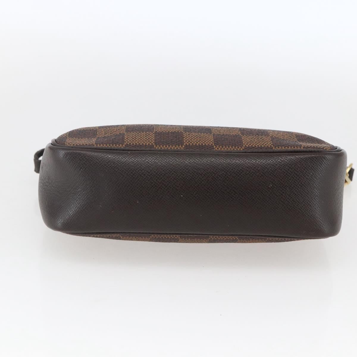 LOUIS VUITTON Damier Ebene Trousse makeup Pouch N51982 LV Auth 164571