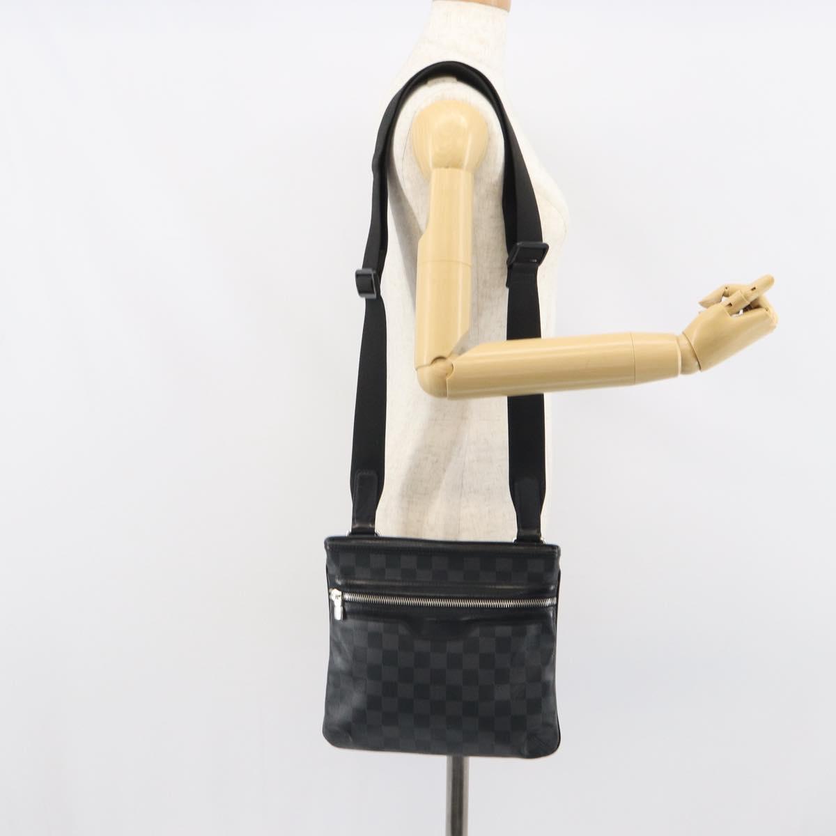 LOUIS VUITTON Damier Graphite Tomas Shoulder Bag N58028 LV Auth 164577