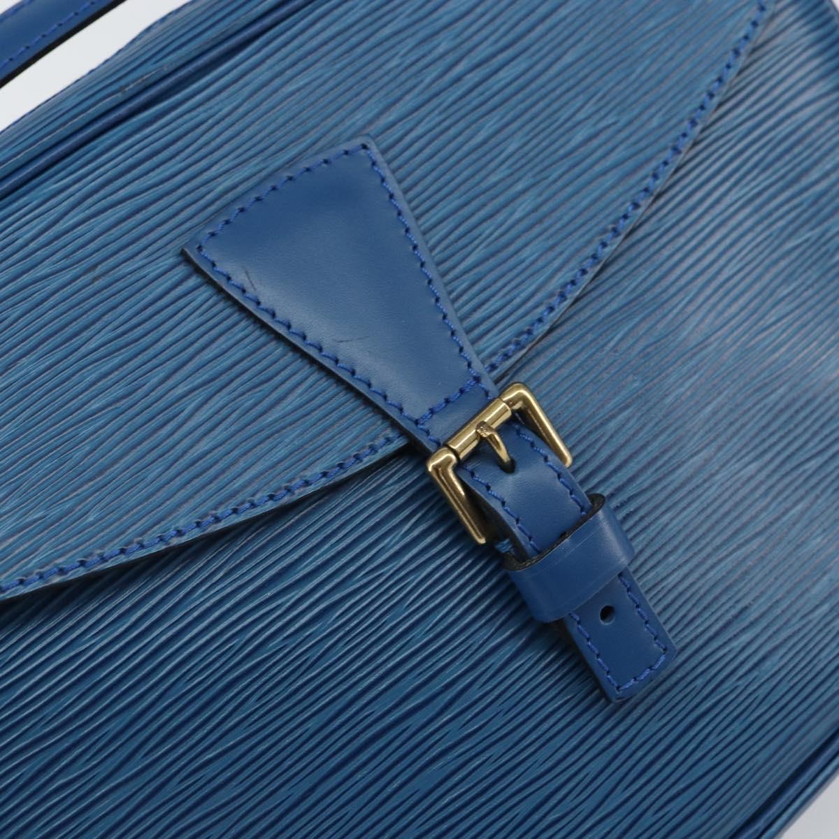 LOUIS VUITTON Epi Jeune Fille MM Shoulder Bag Toledo Blue M52155 LV Auth 164582