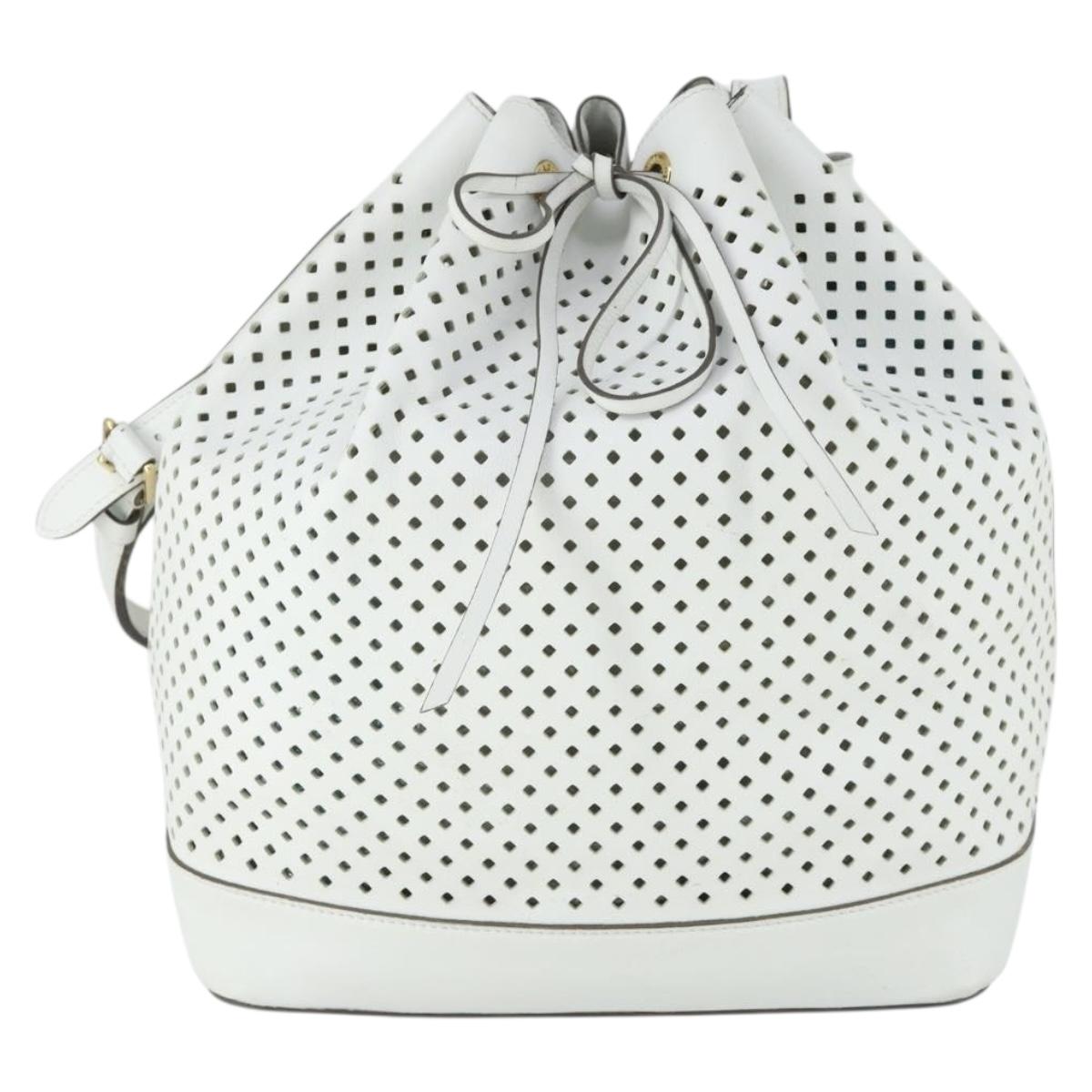 LOUIS VUITTON Perfo Flore Noe Shoulder Bag White LV Auth 164588V