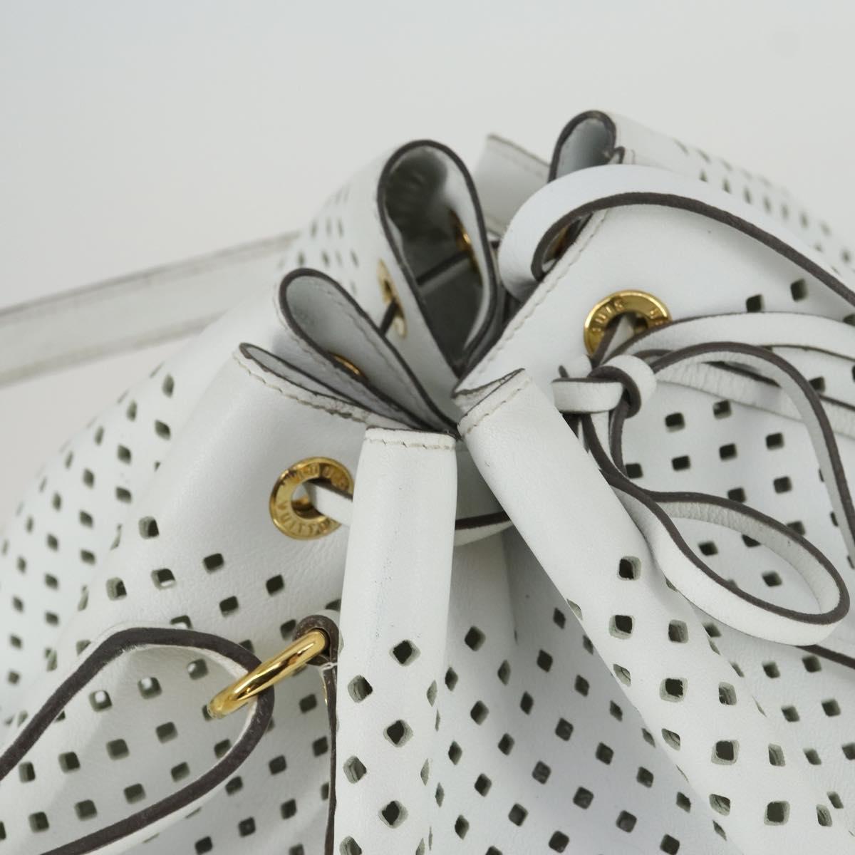 LOUIS VUITTON Perfo Flore Noe Shoulder Bag White LV Auth 164588V