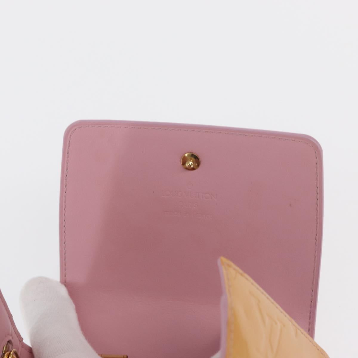 LOUIS VUITTON Monogram Vernis Walker Wallet Marshmallow Pink M91035 Auth 164598