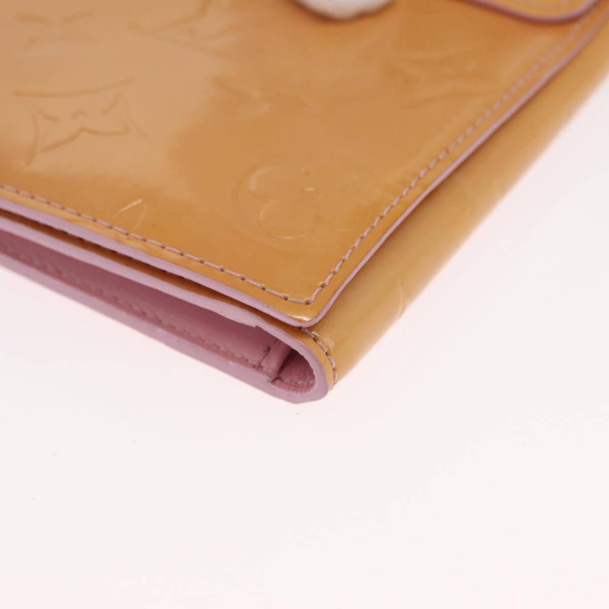 LOUIS VUITTON Monogram Vernis Walker Wallet Marshmallow Pink M91035 Auth 164598