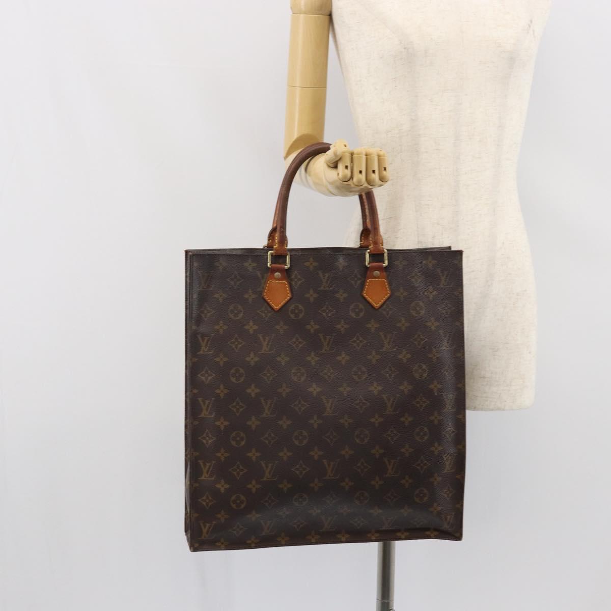 LOUIS VUITTON Monogram Sac Plat Hand Bag M51140 LV Auth 164613
