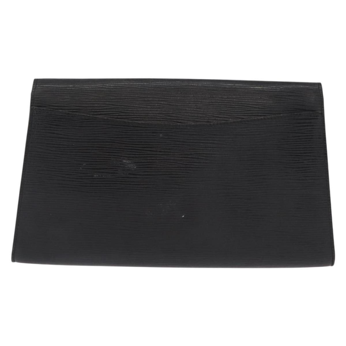 LOUIS VUITTON Epi Art Deco Clutch Bag Black M52632 LV Auth 164629