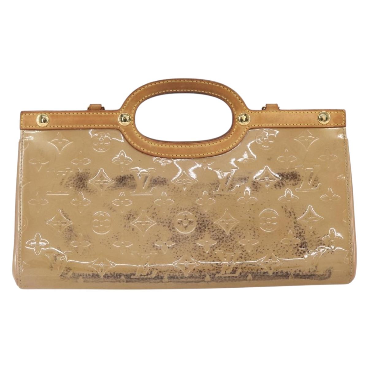 LOUIS VUITTON Monogram Vernis Roxbury Drive Bag 2Way Noisette M91372 Auth 164676
