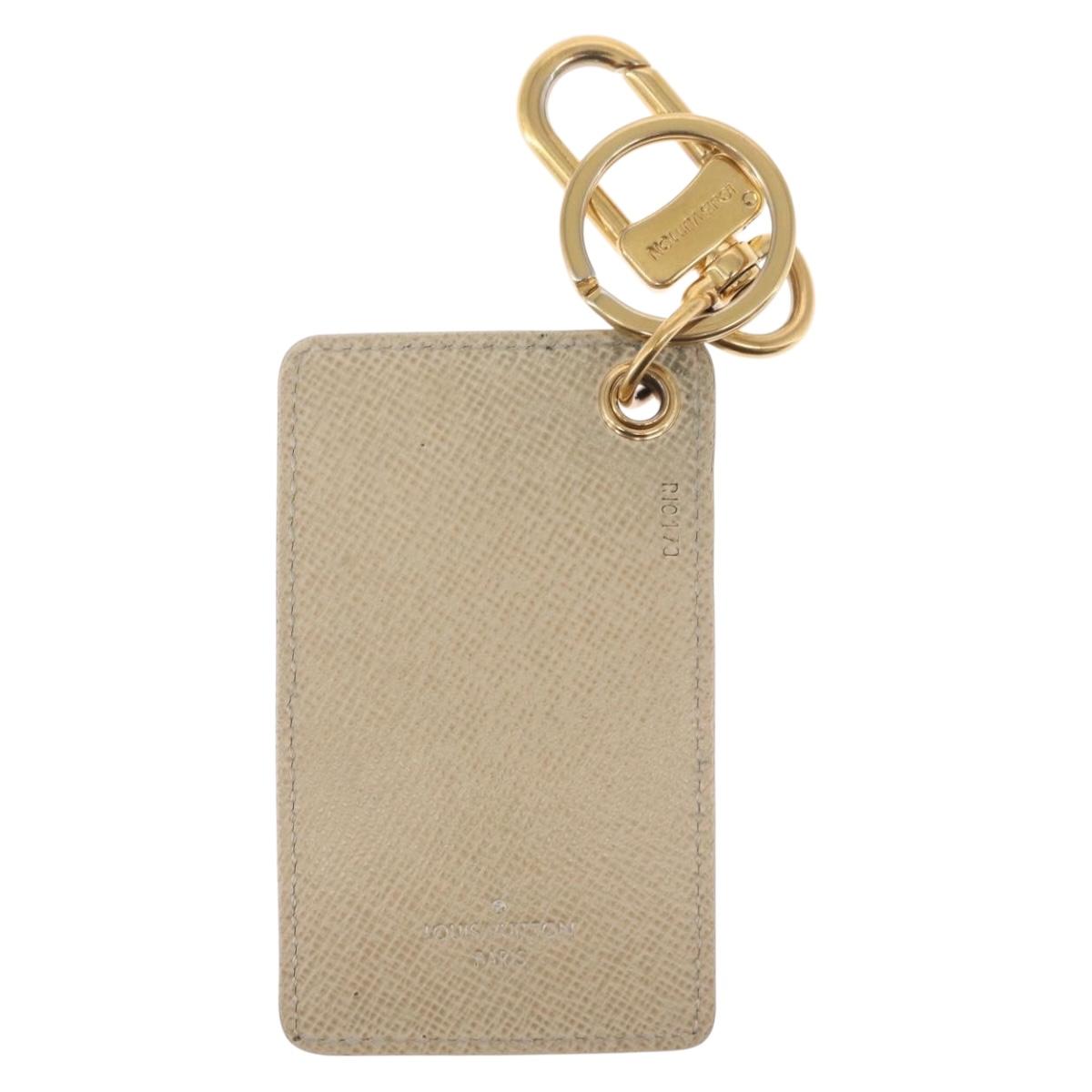 LOUIS VUITTON Damier Azur Porte Cles Afish Key Ring M66178 LV Auth 164678