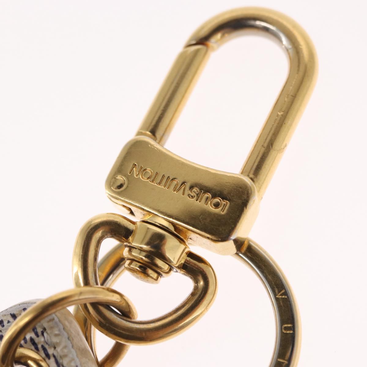 LOUIS VUITTON Damier Azur Porte Cles Afish Key Ring M66178 LV Auth 164678