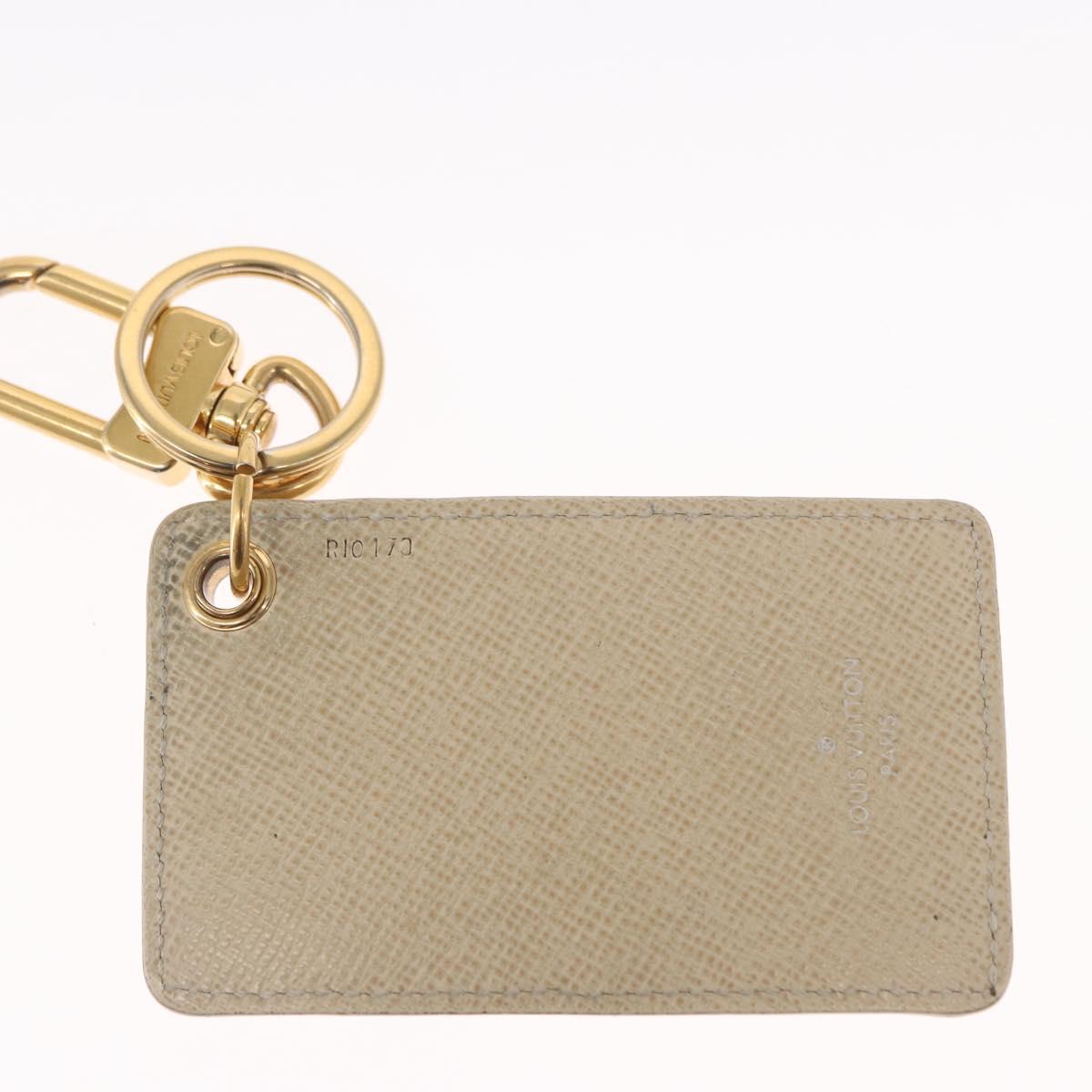 LOUIS VUITTON Damier Azur Porte Cles Afish Key Ring M66178 LV Auth 164678