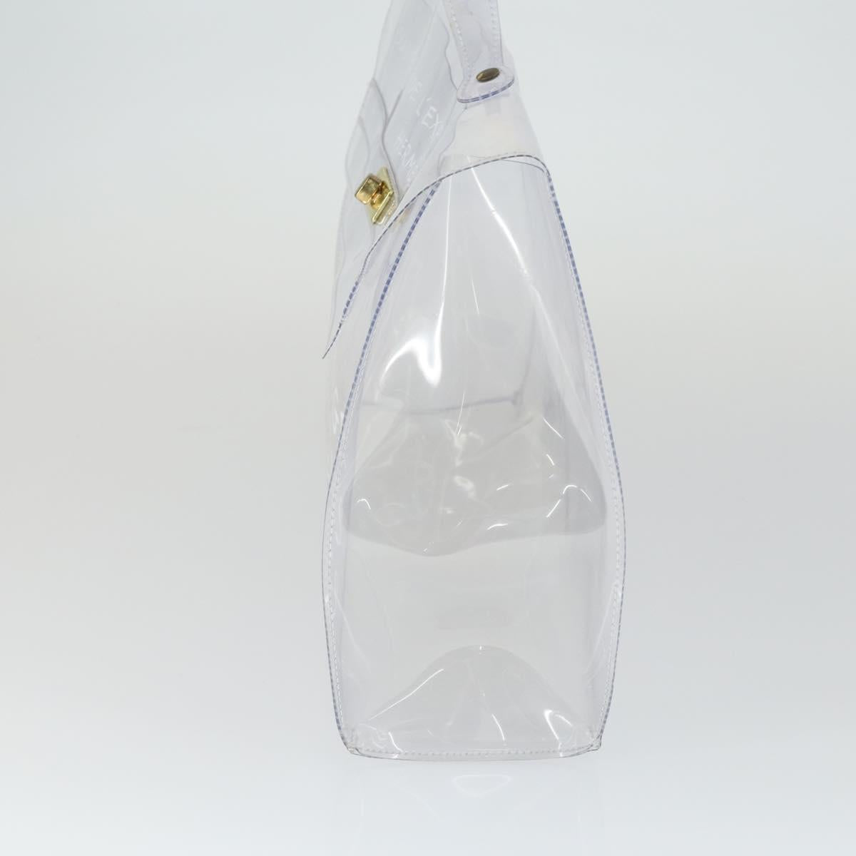 HERMES Vinyl Kelly Hand Bag Vinyl Clear Auth 164684