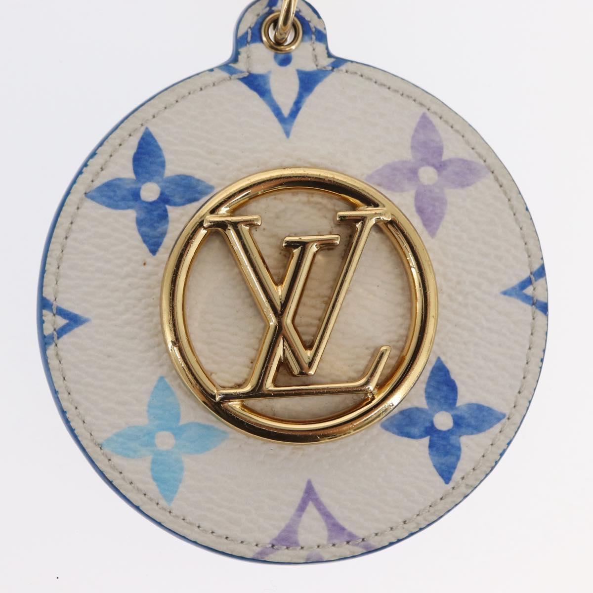 LOUIS VUITTON Monogram Watercolor Pocket Mirror Charm White M01375 Auth 164685M
