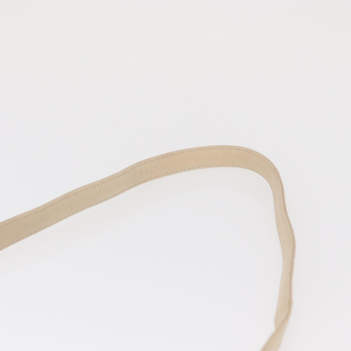 BALLY Hand Bag Leather 2way Ivory Gold Auth 164690