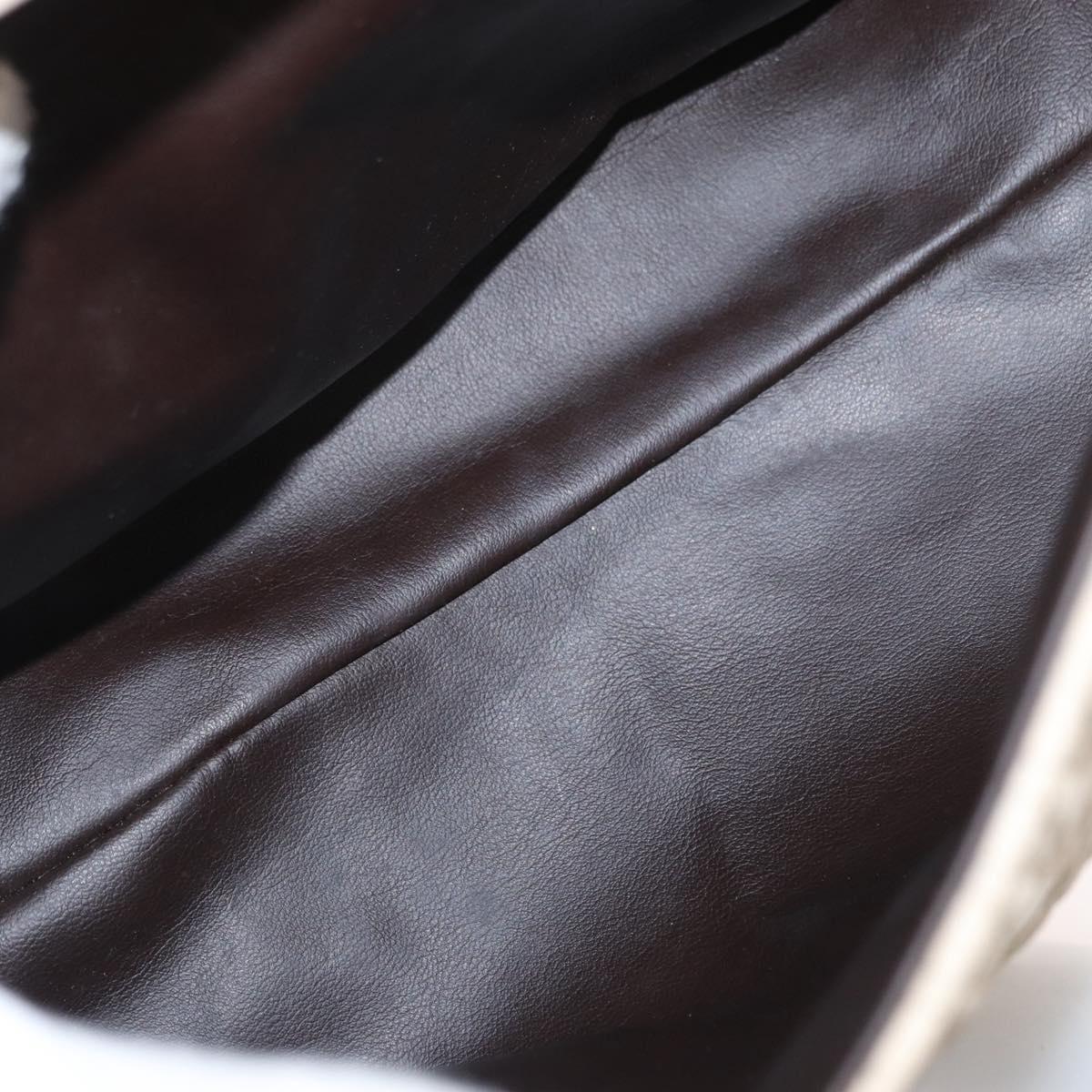 BALLY Hand Bag Leather 2way Ivory Gold Auth 164690