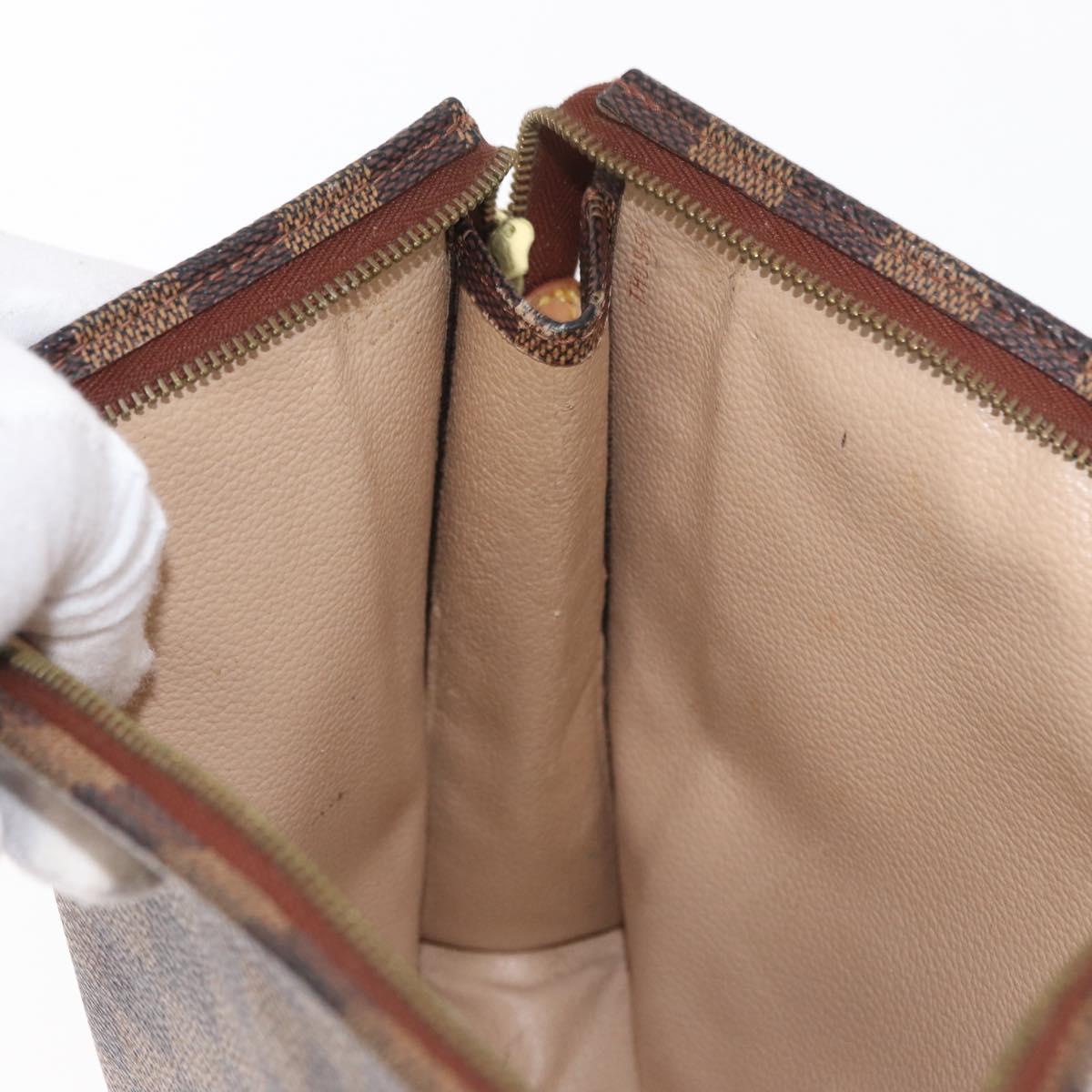 LOUIS VUITTON Damier Ebene Poche Toilette 26 Pouch N47543 LV Auth 164696