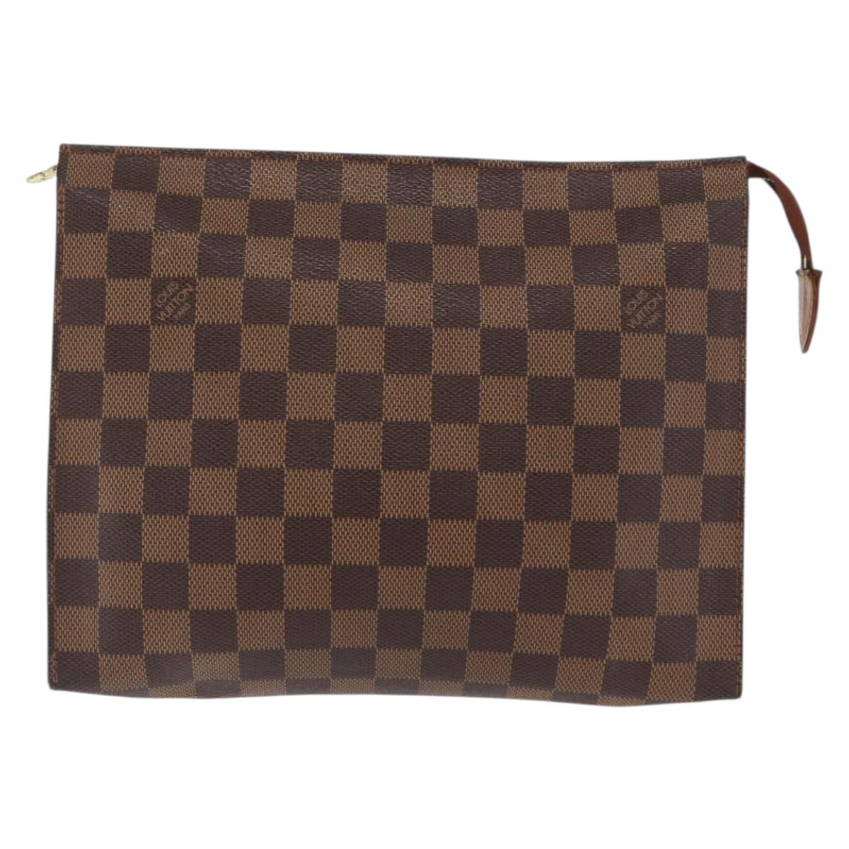 LOUIS VUITTON Damier Ebene Poche Toilette 26 Pouch N47543 LV Auth 164696