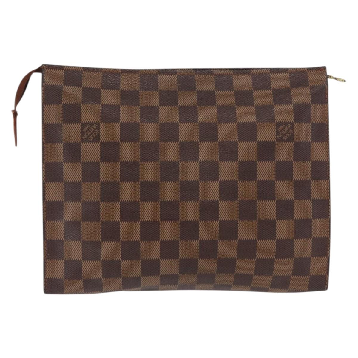LOUIS VUITTON Damier Ebene Poche Toilette 26 Pouch N47543 LV Auth 164696