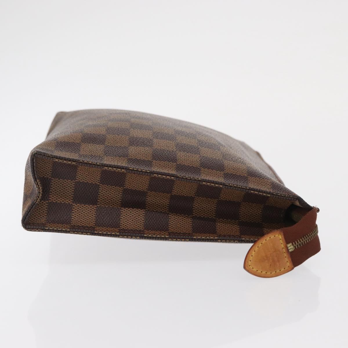 LOUIS VUITTON Damier Ebene Poche Toilette 26 Pouch N47543 LV Auth 164696