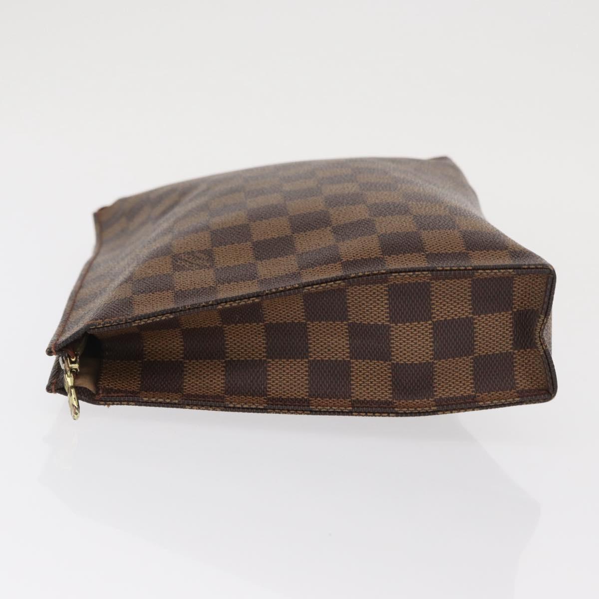 LOUIS VUITTON Damier Ebene Poche Toilette 26 Pouch N47543 LV Auth 164696