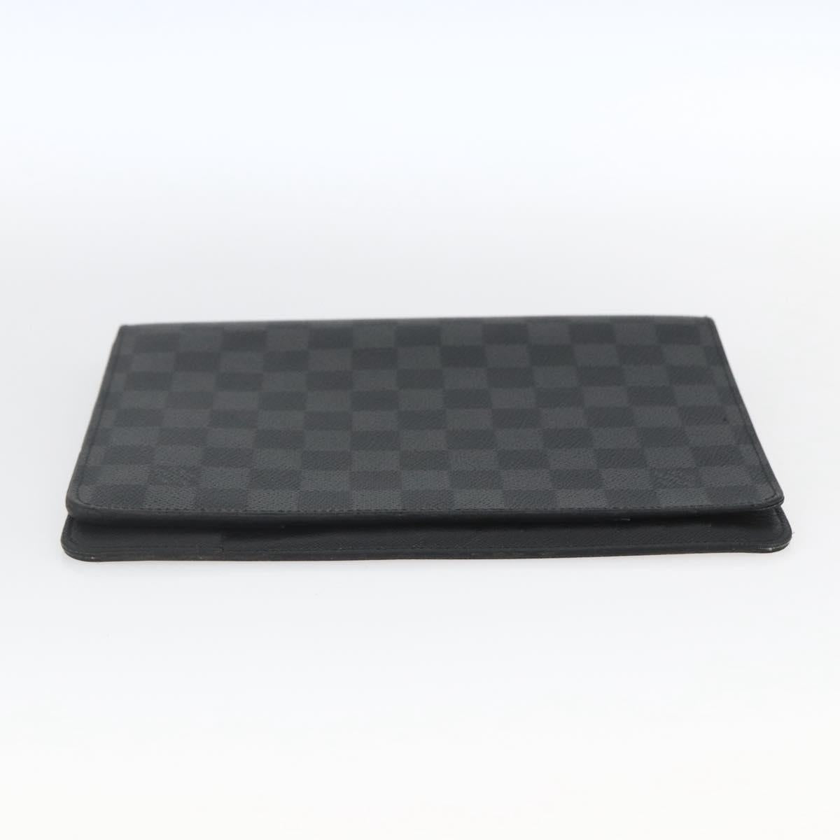 LOUIS VUITTON Damier Graphite Agenda Bureau Note Cover R20974 LV Auth 164698
