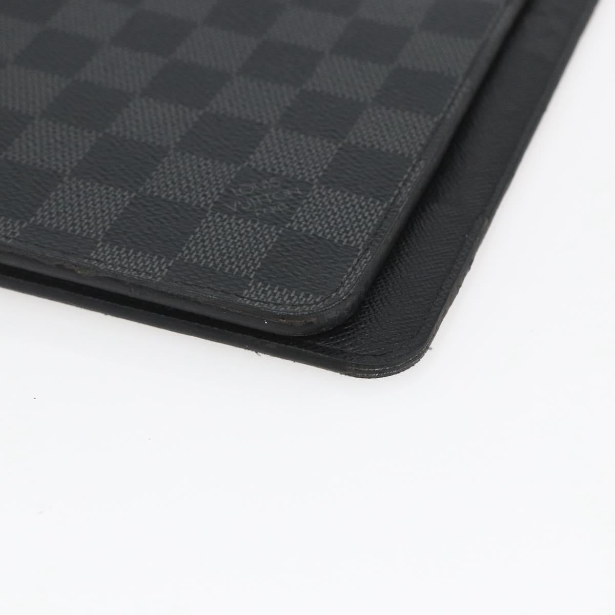 LOUIS VUITTON Damier Graphite Agenda Bureau Note Cover R20974 LV Auth 164698