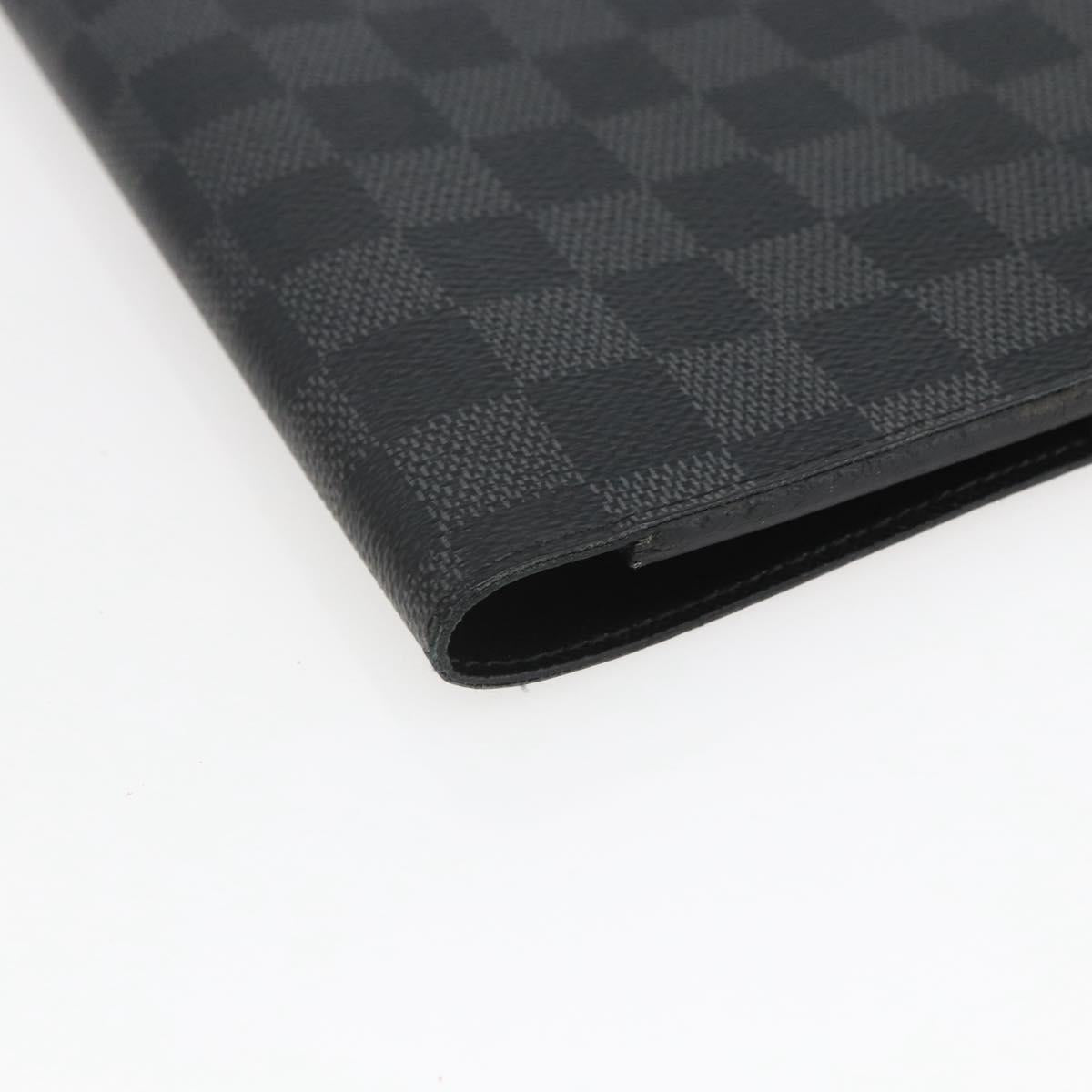 LOUIS VUITTON Damier Graphite Agenda Bureau Note Cover R20974 LV Auth 164698