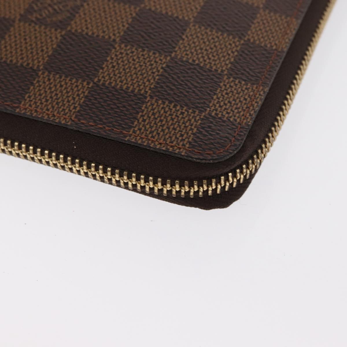 LOUIS VUITTON Damier Ebene Zippy Organizer Long Wallet N60003 LV Auth 164703V