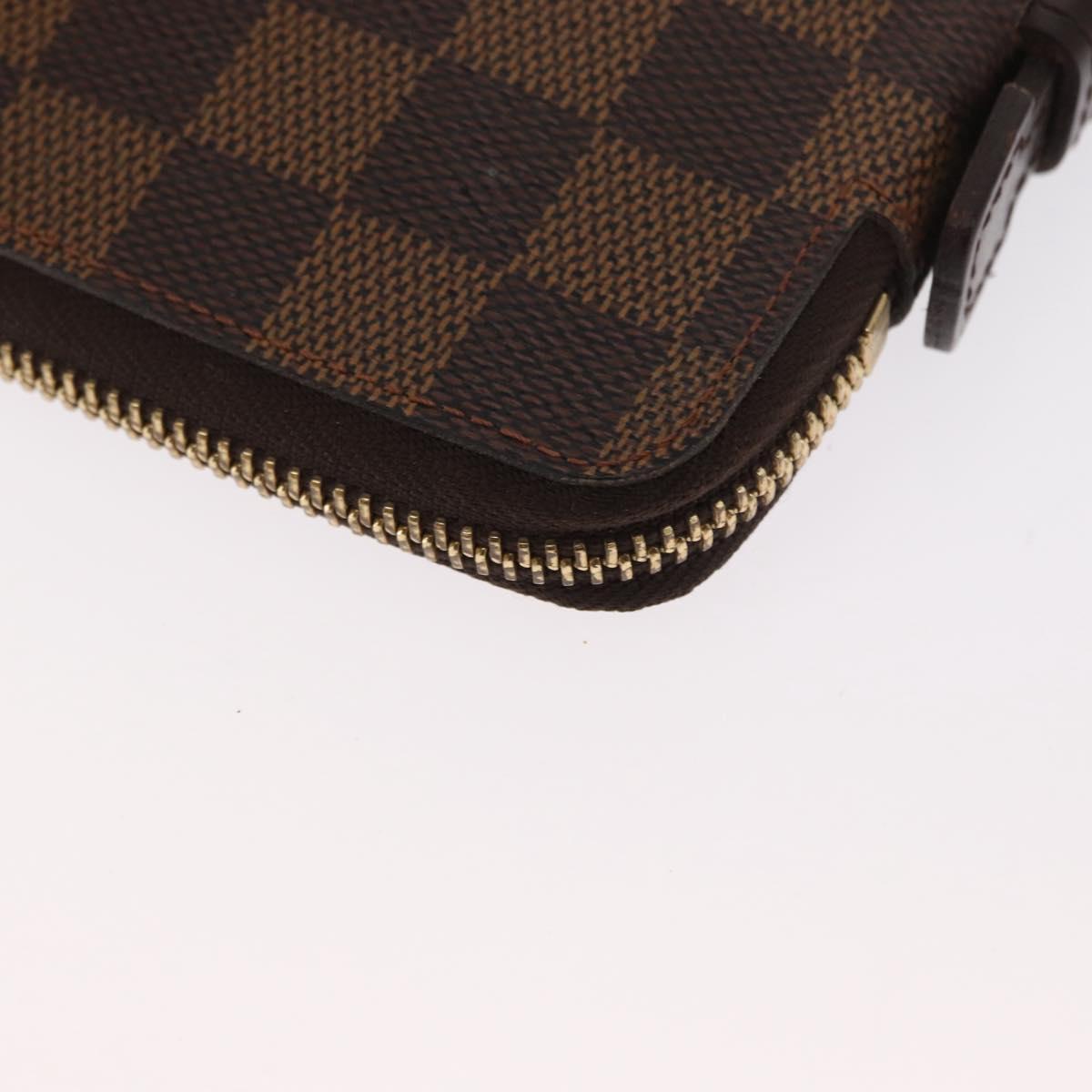 LOUIS VUITTON Damier Ebene Zippy Organizer Long Wallet N60003 LV Auth 164703V