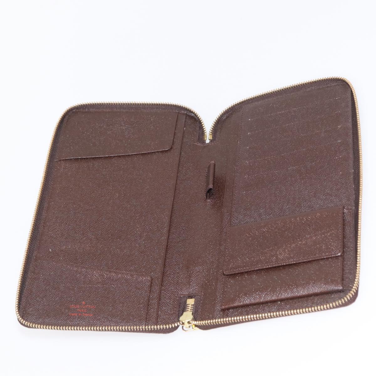 LOUIS VUITTON Damier Ebene Zippy Organizer Long Wallet N60003 LV Auth 164703V